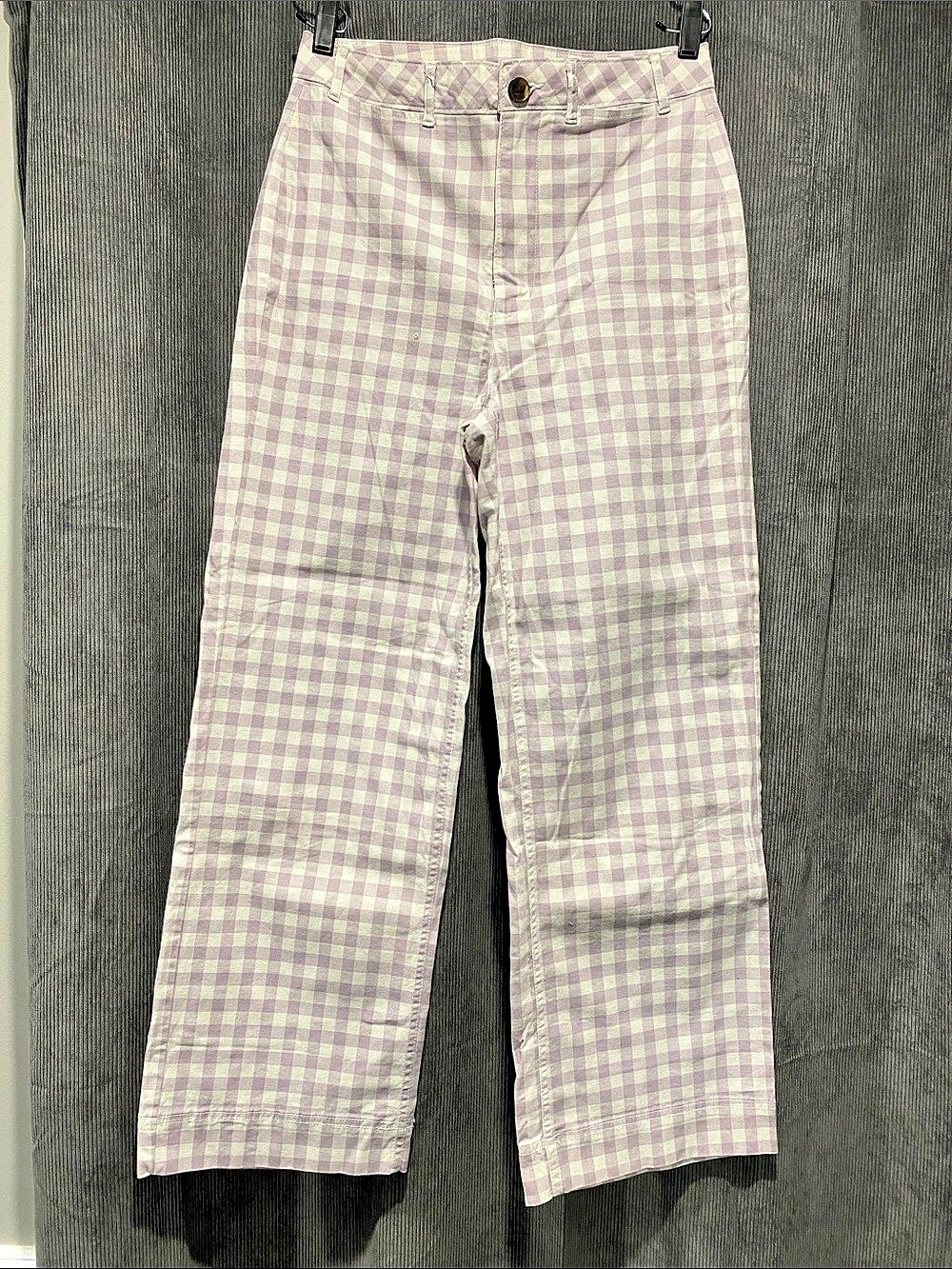 Old Navy High-Waisted Cropped Wide-Leg Tall Gingham Chino Pants Gingham Pants Pu
